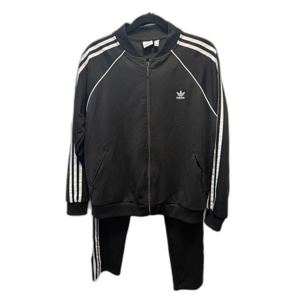 Adidas Originals Trefoil 3-Stripe Black Tracksuit Set Women’s Retro Y2K